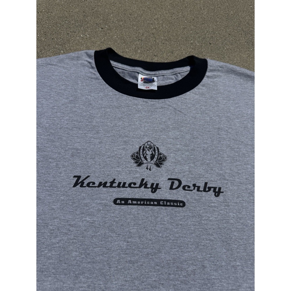 Vintage 00s Y2K Kentucky Derby Horse Racing T-Shirt Size 2XL New With Tags